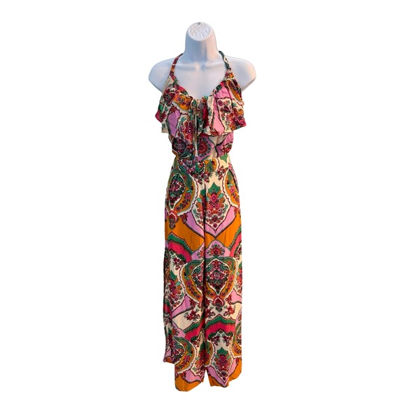 GALITA Pants - NWT Galita Pants Top Colorful‎ Floral Paisley Print Ruffle 2-Piece Set Size L